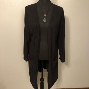 Black Cardigan **FREE NECKLACE INCLUDED**